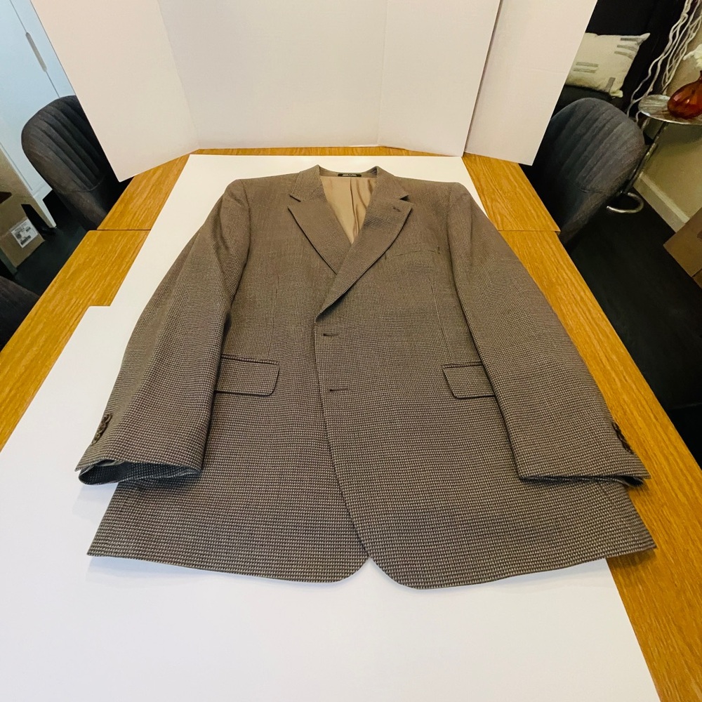 John Weitz Men's Elegant Tan/ blue Blazer